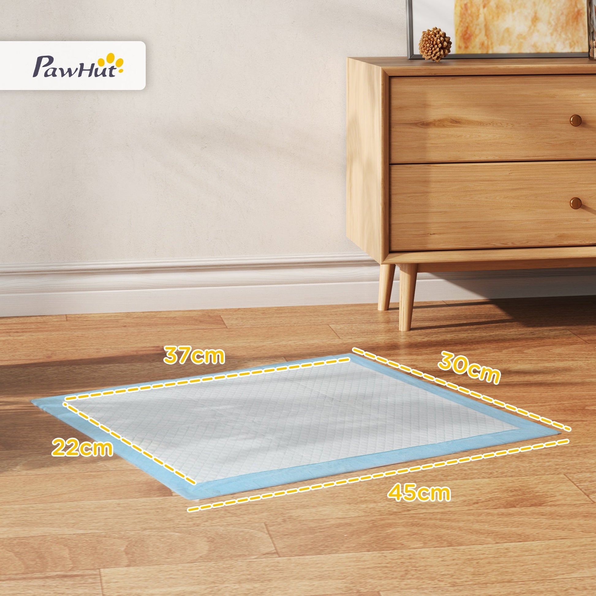 PawHut Resguardos de Treino Animais de Estimação 100 Unidades 45x30 cm Resguardos Absorventes para Cães Desenho com 6 Camadas com Superfície de Secagem Rápida Azul - A minha loja