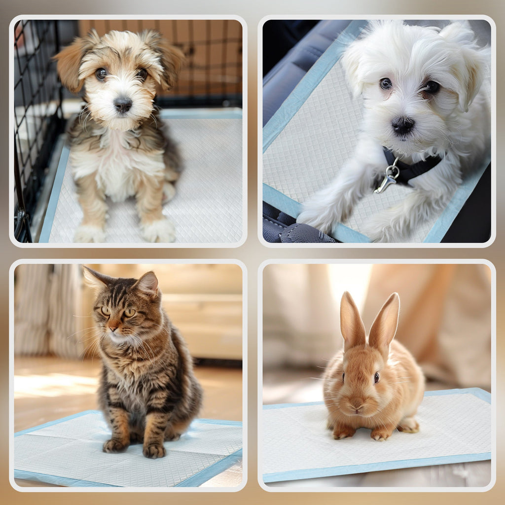 PawHut Resguardos de Treino Animais de Estimação 100 Unidades 45x30 cm Resguardos Absorventes para Cães Desenho com 6 Camadas com Superfície de Secagem Rápida Azul - A minha loja