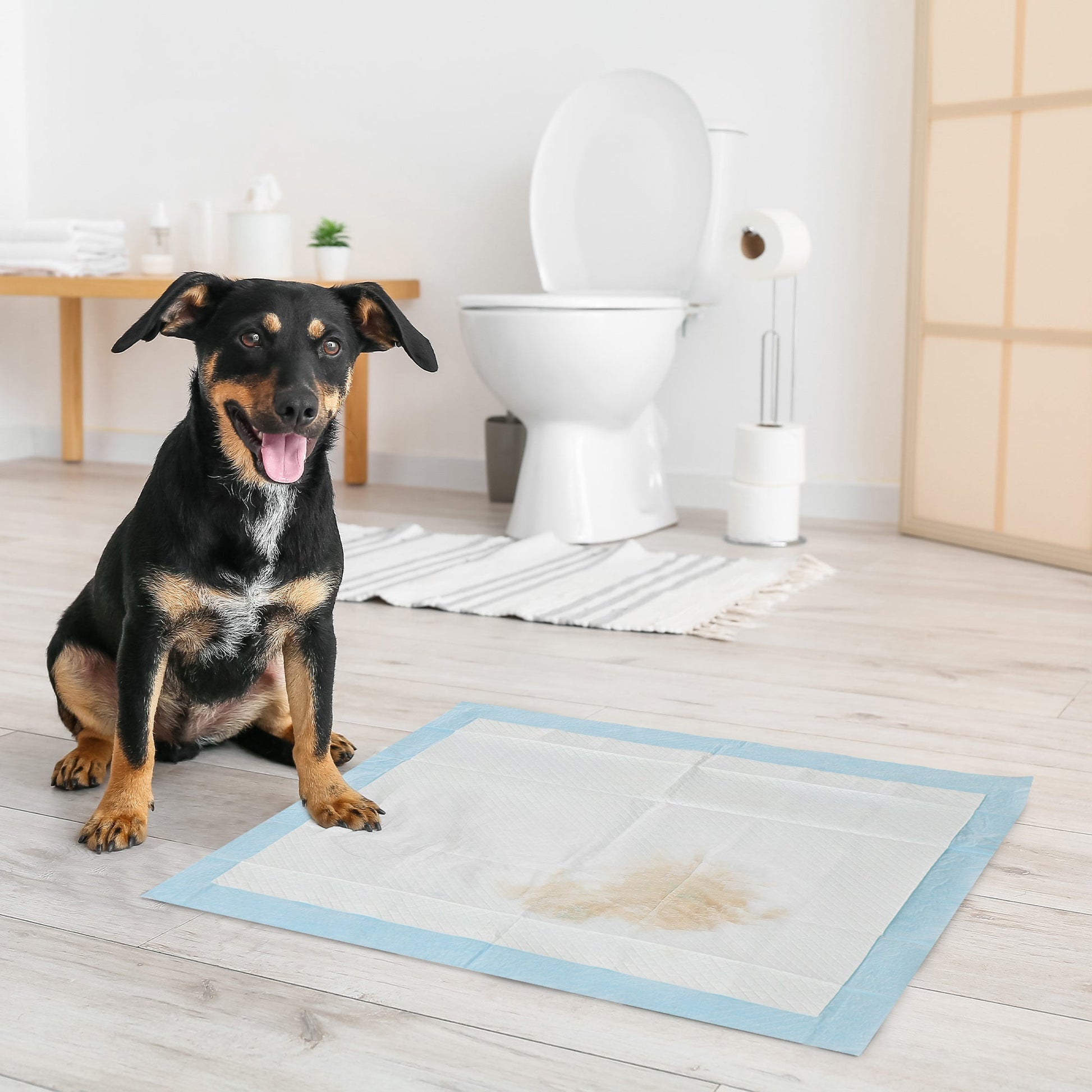 PawHut Resguardos de Treino Animais de Estimação 80 Unidades 45x60 cm Resguardos Absorventes para Cães Desenho com 6 Camadas com Superfície de Secagem Rápida Azul - A minha loja