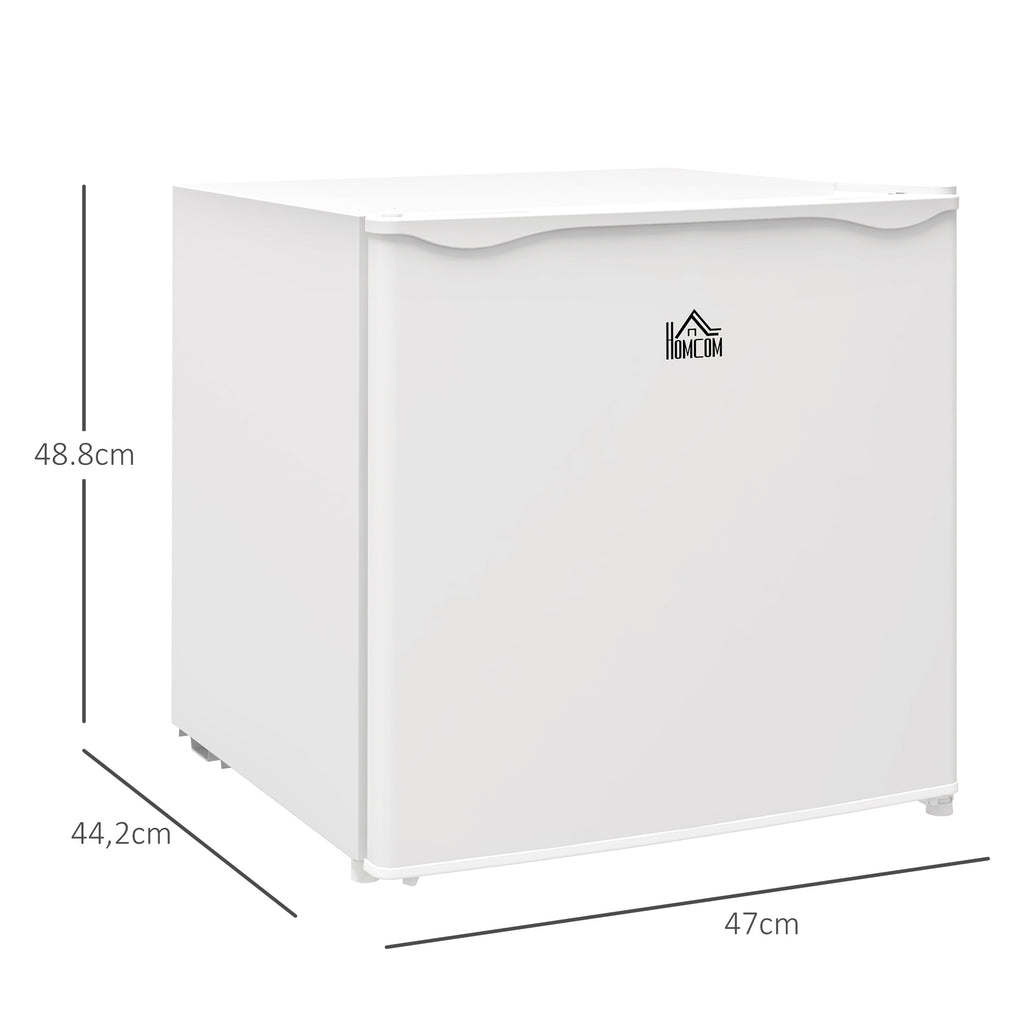 Mini Congelador Vertical 35 L Congelador Pequeno Silencioso com Porta Reversível Temperatura Ajustável e Prateleira Amovível para Casa Escritório 47x44,2x48,8 cm Branco