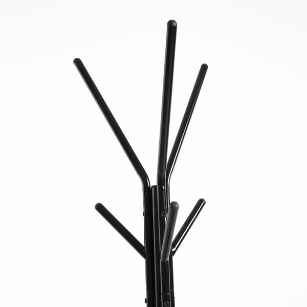 Cabide de Pé Love – 48x48x180 cm – Preto com Prateleiras em Mármore – Design Moderno