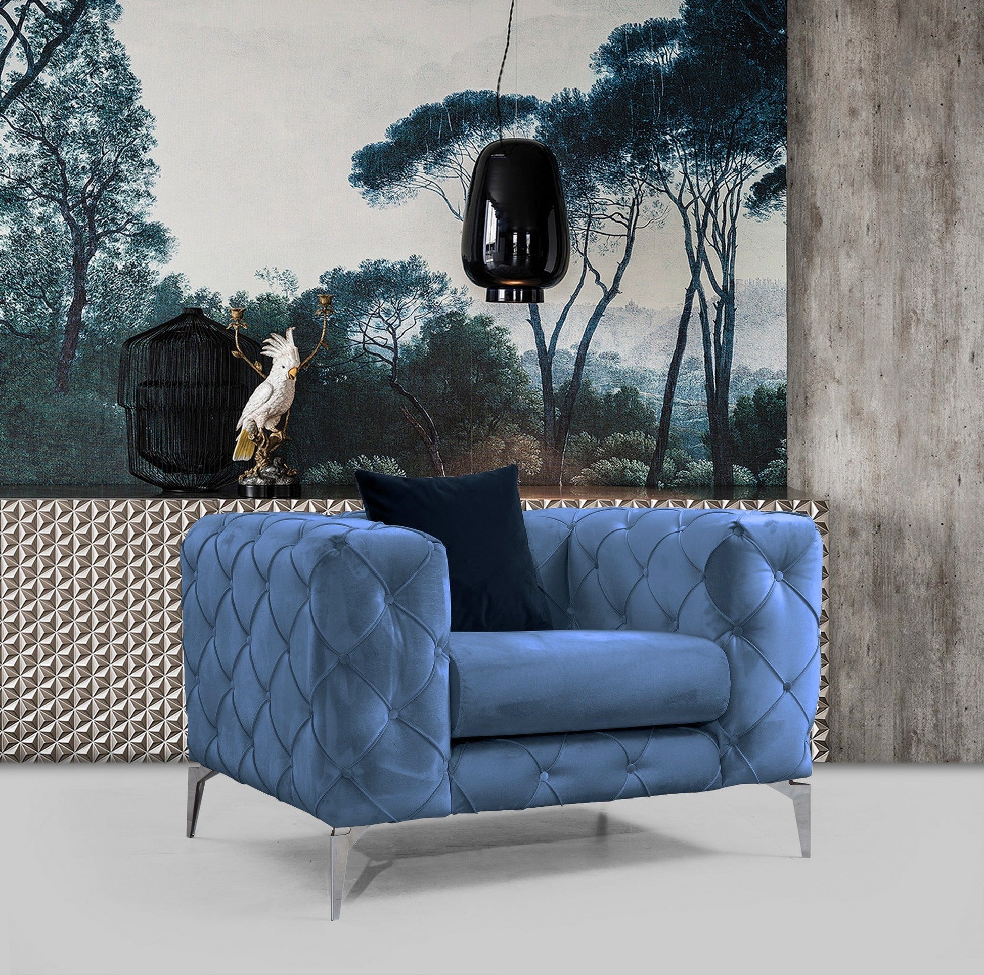 Poltrona "Azul LUX" – 108x90x73 cm – Cor Azul - Design Moderno - A minha loja