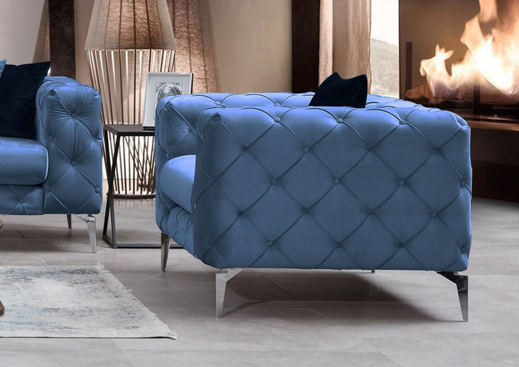 Poltrona "Azul LUX" – 108x90x73 cm – Cor Azul - Design Moderno - A minha loja