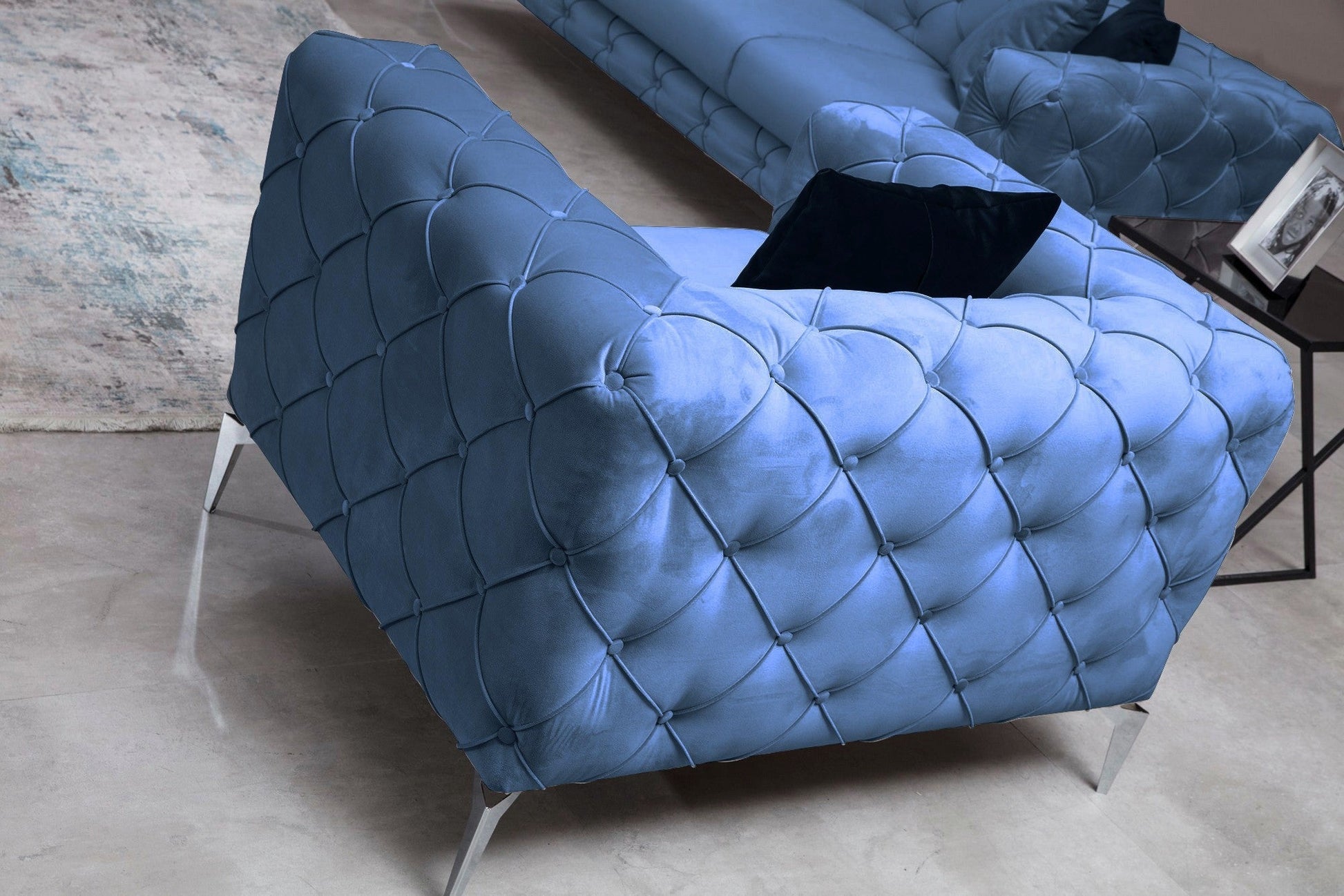 Poltrona "Azul LUX" – 108x90x73 cm – Cor Azul - Design Moderno - A minha loja