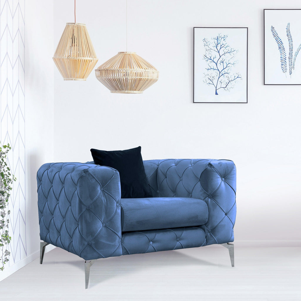 Poltrona "Azul LUX" – 108x90x73 cm – Cor Azul - Design Moderno - A minha loja