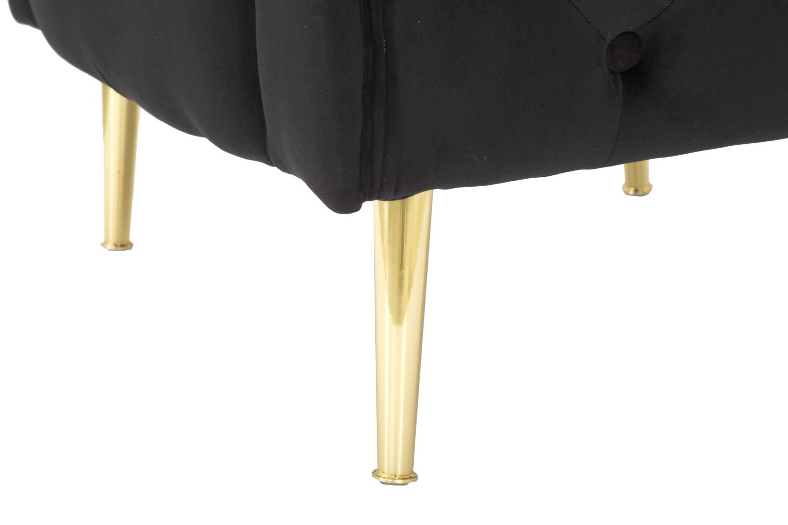 Poltrona "Bucarest" - 76 x 74 x 71 cm - Preto e Dourado | Em Veludo com Estrutura Metálica - A minha loja