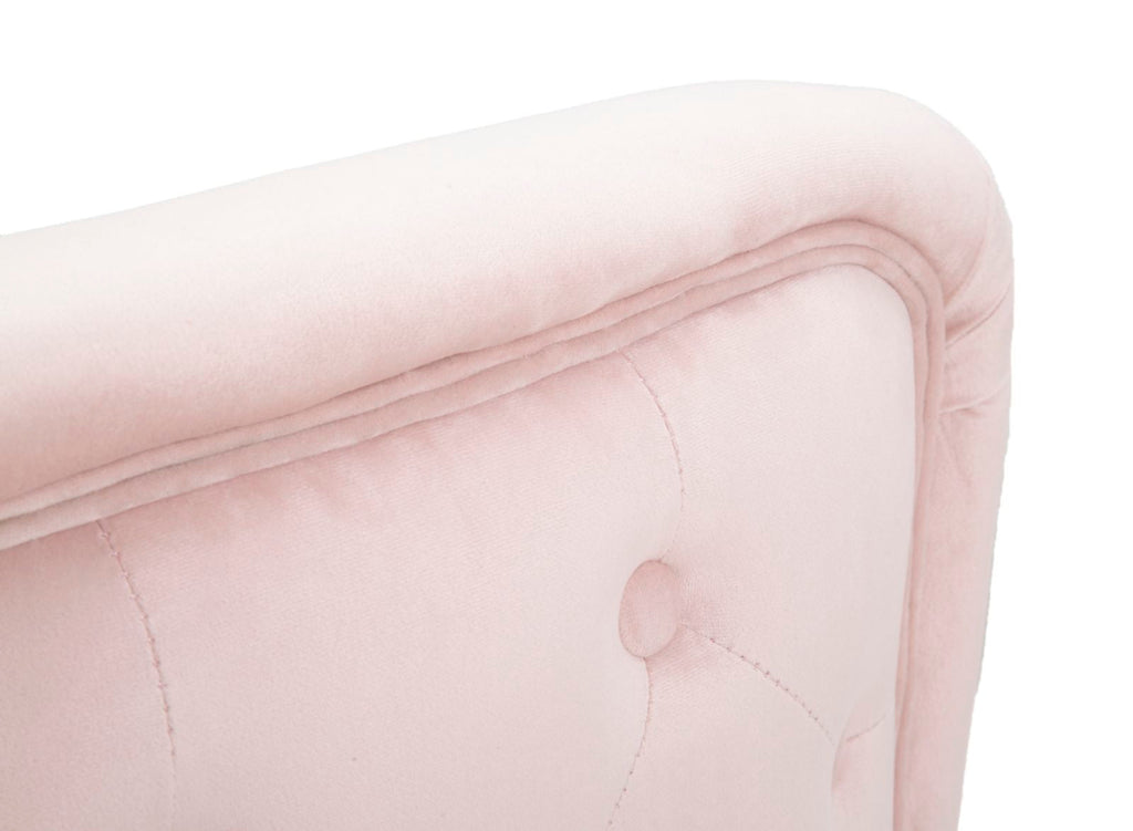 Poltrona "Bucarest" – Poltrona Estofada Rosa com Pernas Douradas e Almofada (76 x 74 x 73 cm) - A minha loja