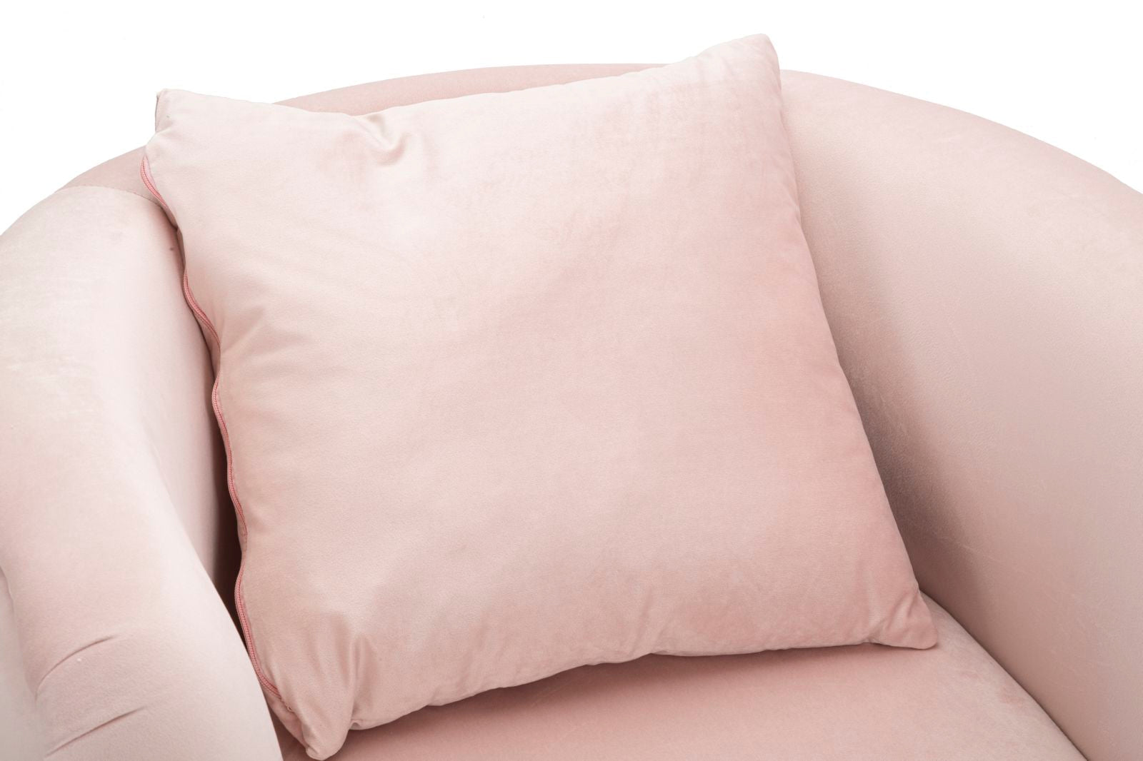Poltrona "Bucarest" – Poltrona Estofada Rosa com Pernas Douradas e Almofada (76 x 74 x 73 cm) - A minha loja