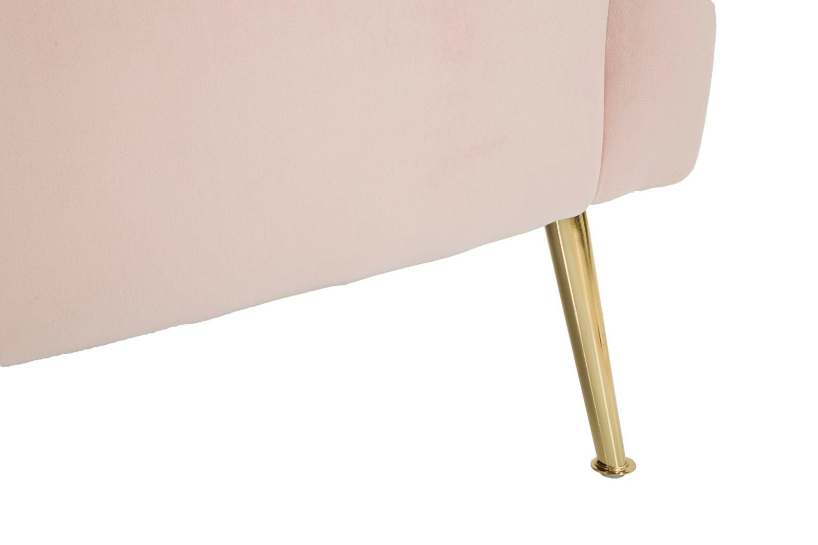 Poltrona "Bucarest" – Poltrona Estofada Rosa com Pernas Douradas e Almofada (76 x 74 x 73 cm) - A minha loja