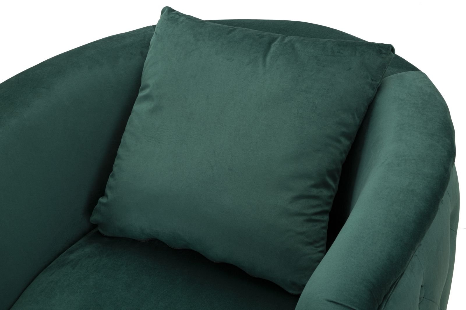 Poltrona "Bucarest" – Poltrona Estofada Verde com Pernas Douradas e Almofada (76 x 74 x 73 cm) - A minha loja