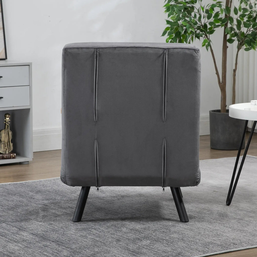 Poltrona - Cama "Lopez" - Encosto Ajustável - Cinza - 63x73x81 cm - Design Moderno - A minha loja