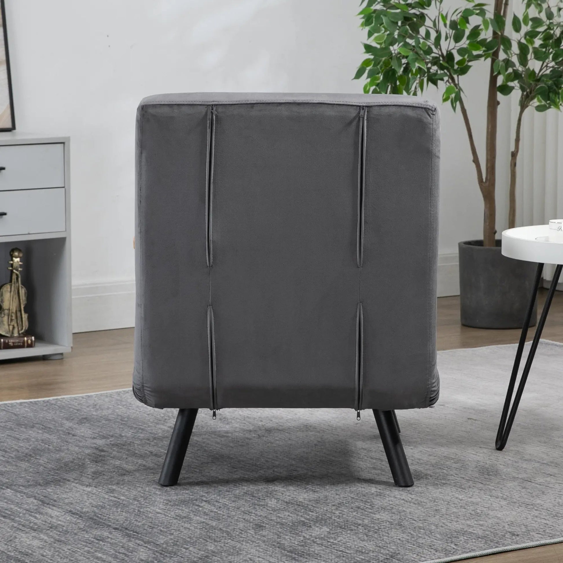 Poltrona - Cama "Lopez" - Encosto Ajustável - Cinza - 63x73x81 cm - Design Moderno - A minha loja