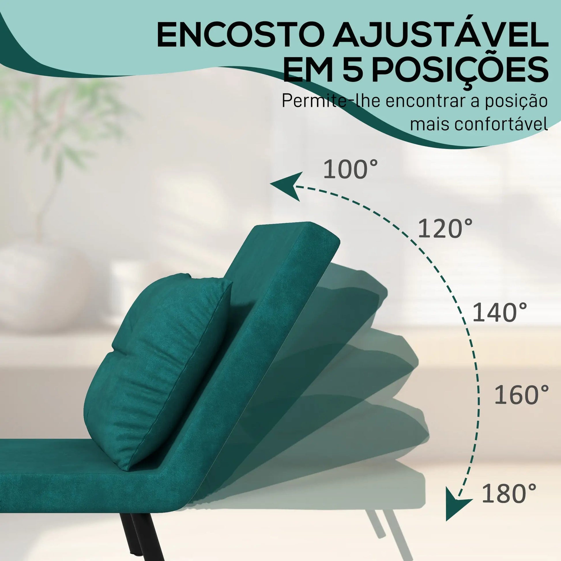 Poltrona - Cama "Lopez" - Encosto Ajustável - Verde - 63x73x81 cm - Design Moderno - A minha loja