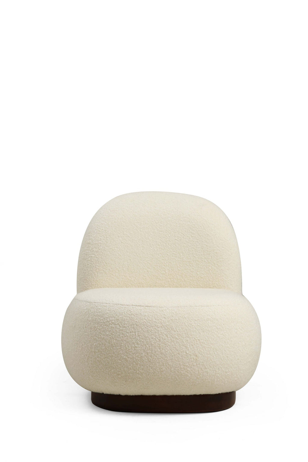 Poltrona de Asa "Luxe" - Bouclé Branco com Pernas em Nogueira - Design Moderno Escandinavo - A minha loja