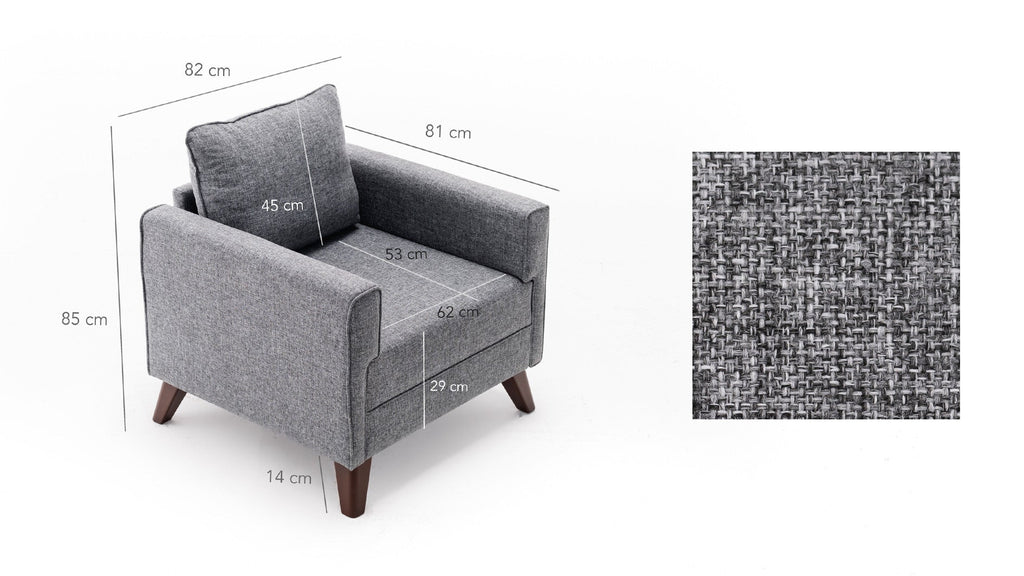 Poltrona de Descanso "Monaco" – Cinzento - Design Moderno - A minha loja