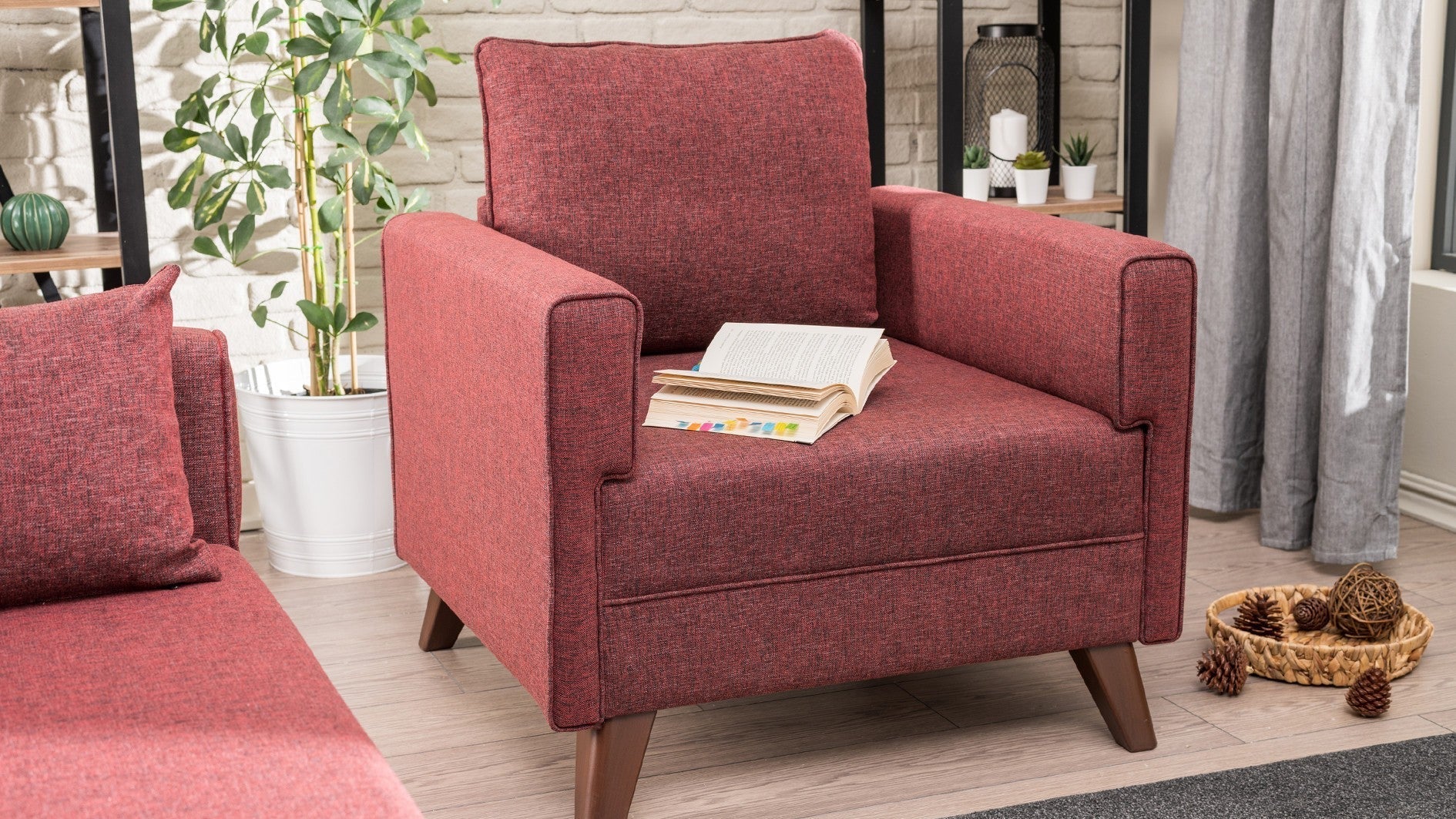 Poltrona de Descanso "Monaco" – Vermelho Tinto - Design Moderno - A minha loja