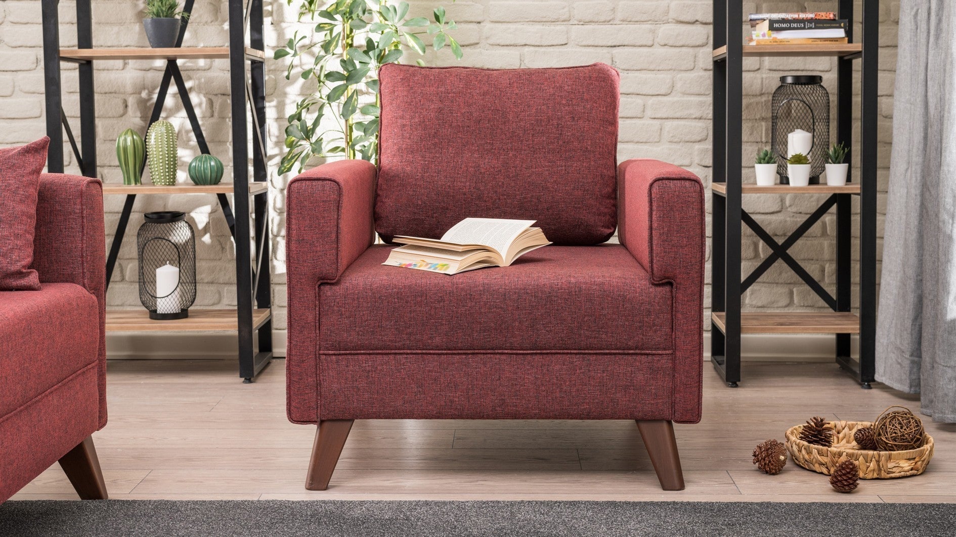 Poltrona de Descanso "Monaco" – Vermelho Tinto - Design Moderno - A minha loja