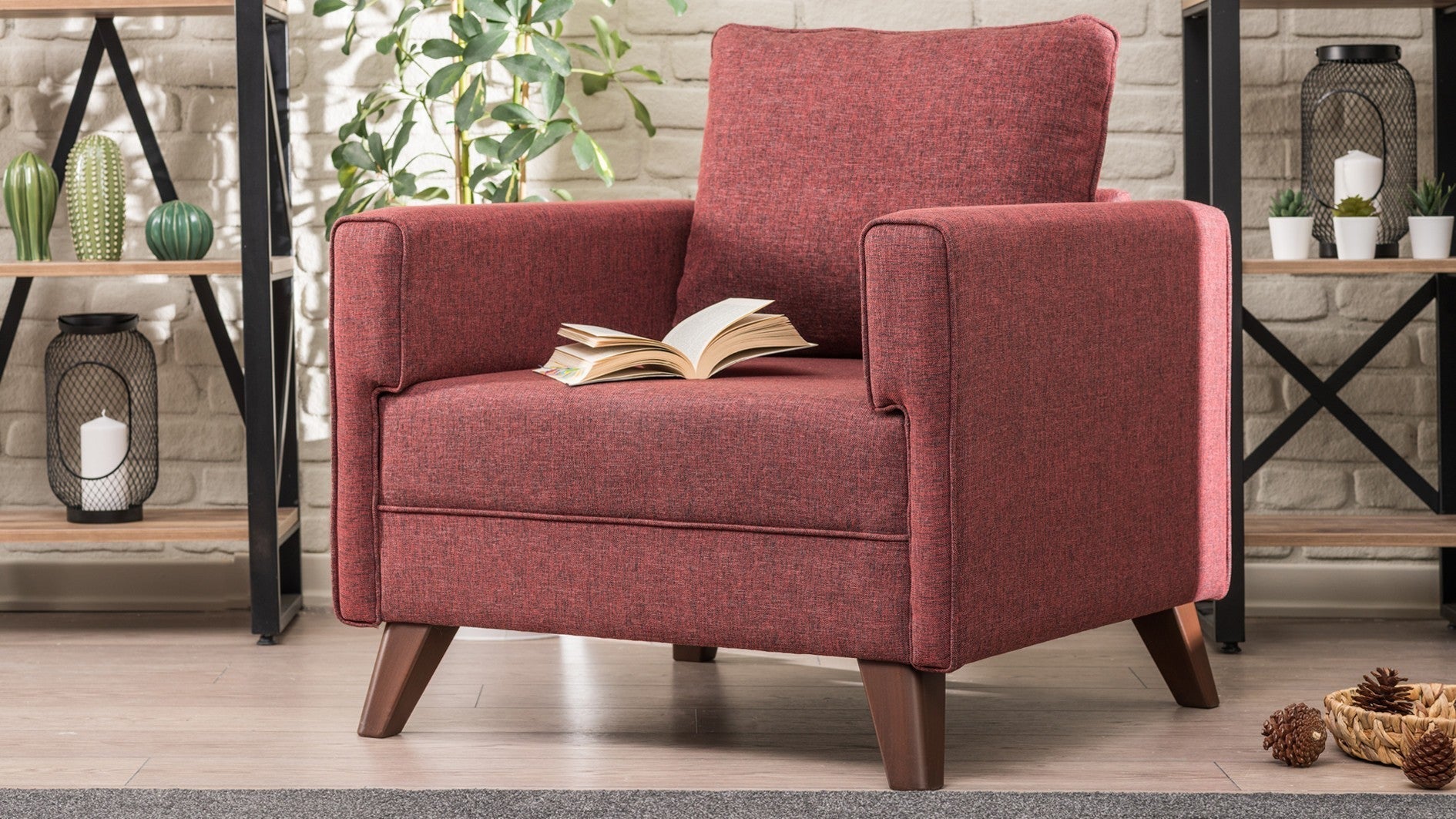 Poltrona de Descanso "Monaco" – Vermelho Tinto - Design Moderno - A minha loja