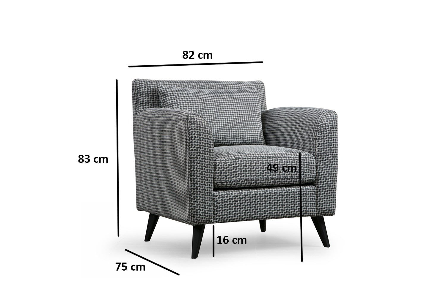 Poltrona de Descanso "Nordic" - Padrão Preto e Branco - Design Nórdico - A minha loja