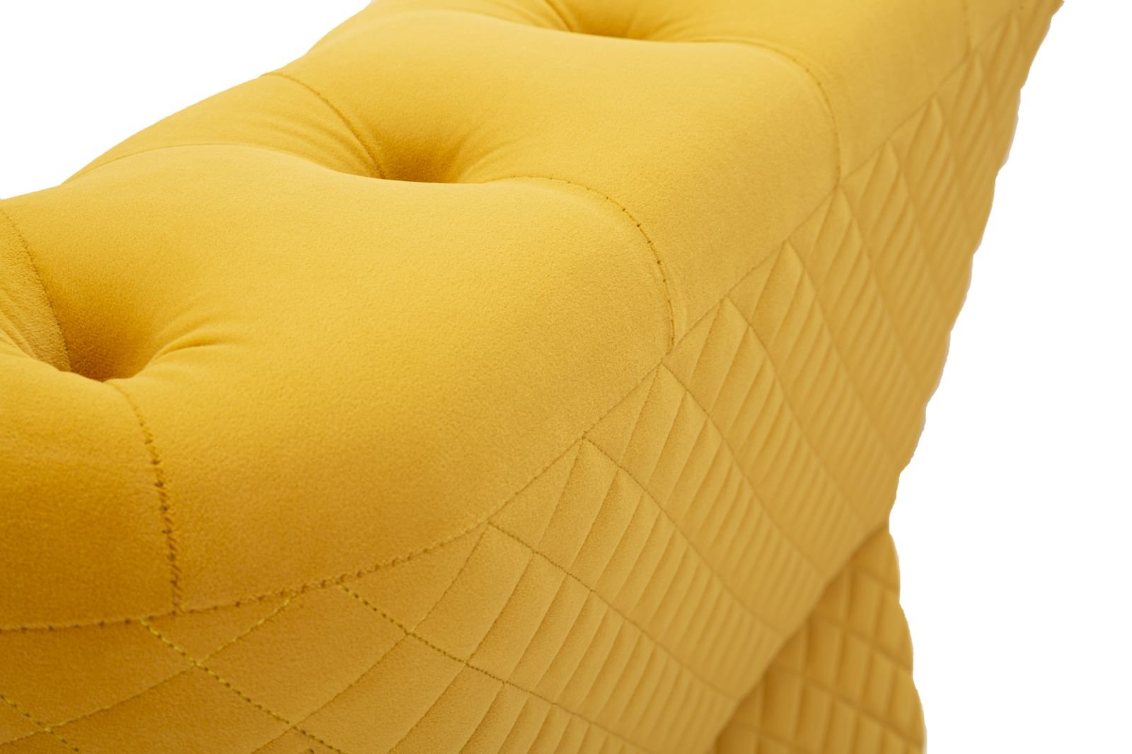 Poltrona Emy Mustard com Almofada - Madeira e Veludo Mostarda com Pernas Douradas - 104 cm x 83 cm x 76 cm - A minha loja