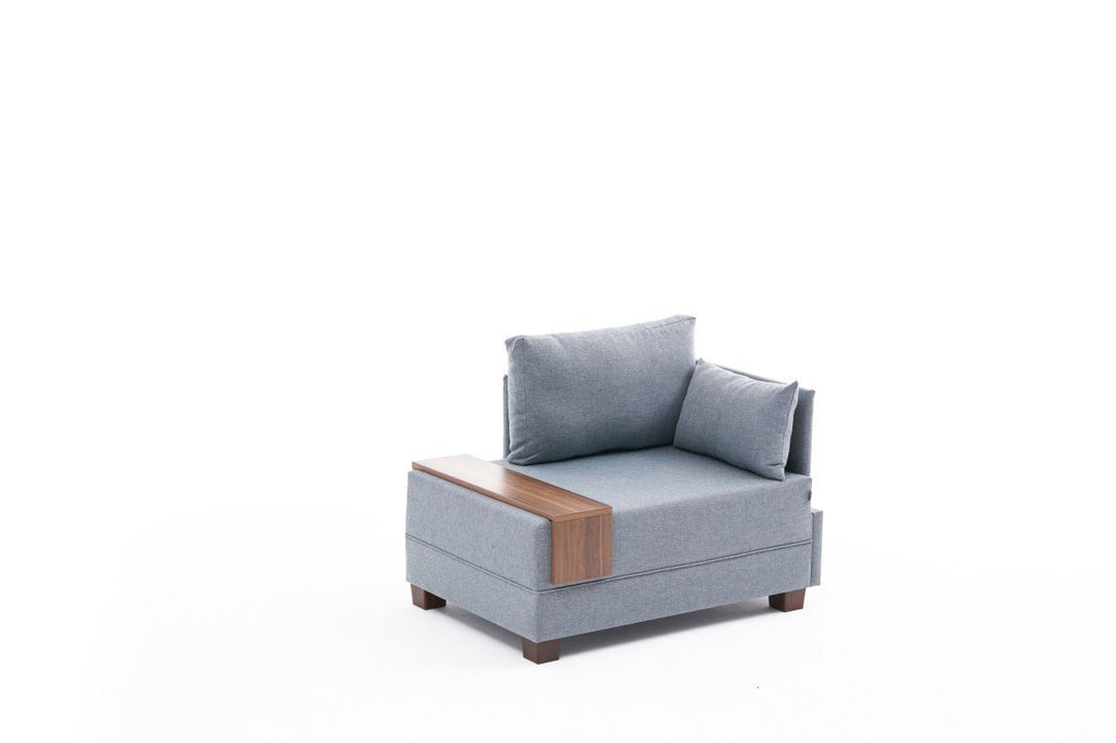 Poltrona "Geneva" com Mesa de Apoio Incorporada - Azul - Design Moderno - A minha loja