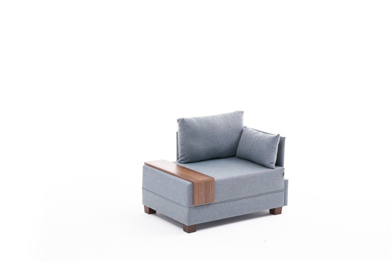 Poltrona "Geneva" com Mesa de Apoio Incorporada - Azul - Design Moderno - A minha loja