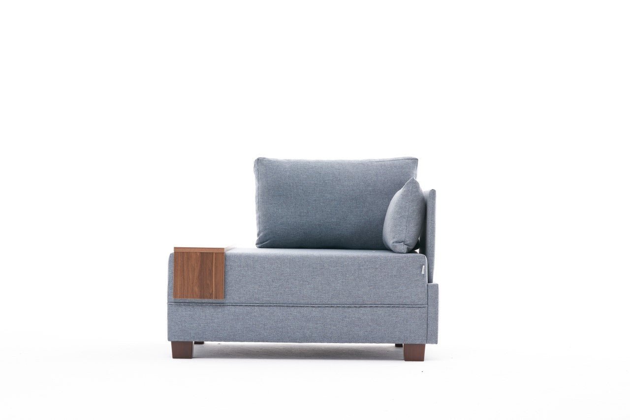Poltrona "Geneva" com Mesa de Apoio Incorporada - Azul - Design Moderno - A minha loja