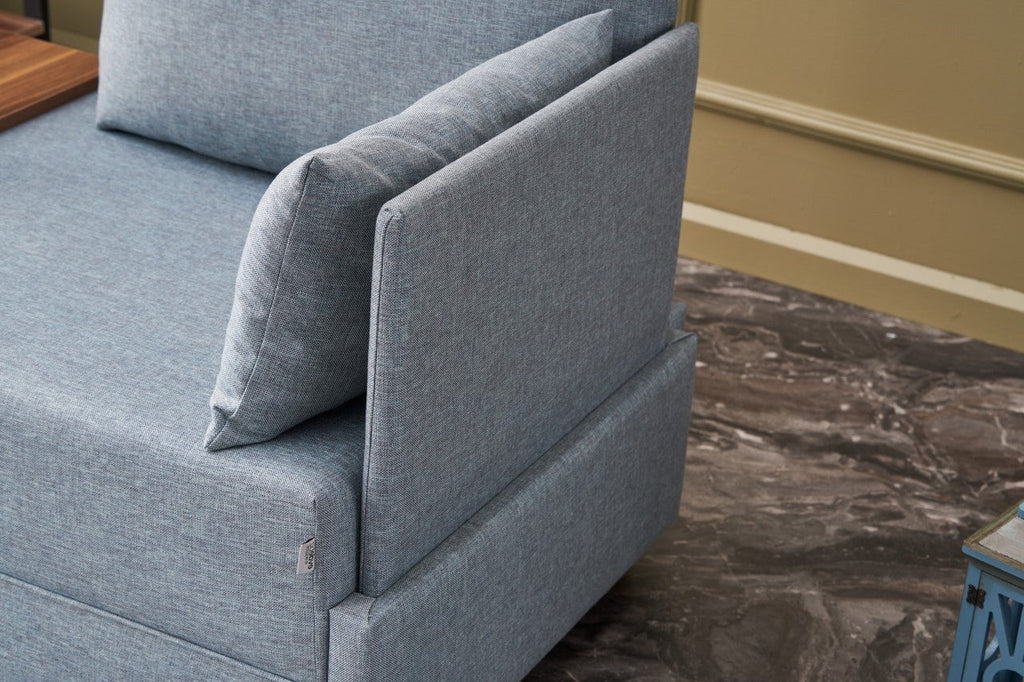 Poltrona "Geneva" com Mesa de Apoio Incorporada - Azul - Design Moderno - A minha loja