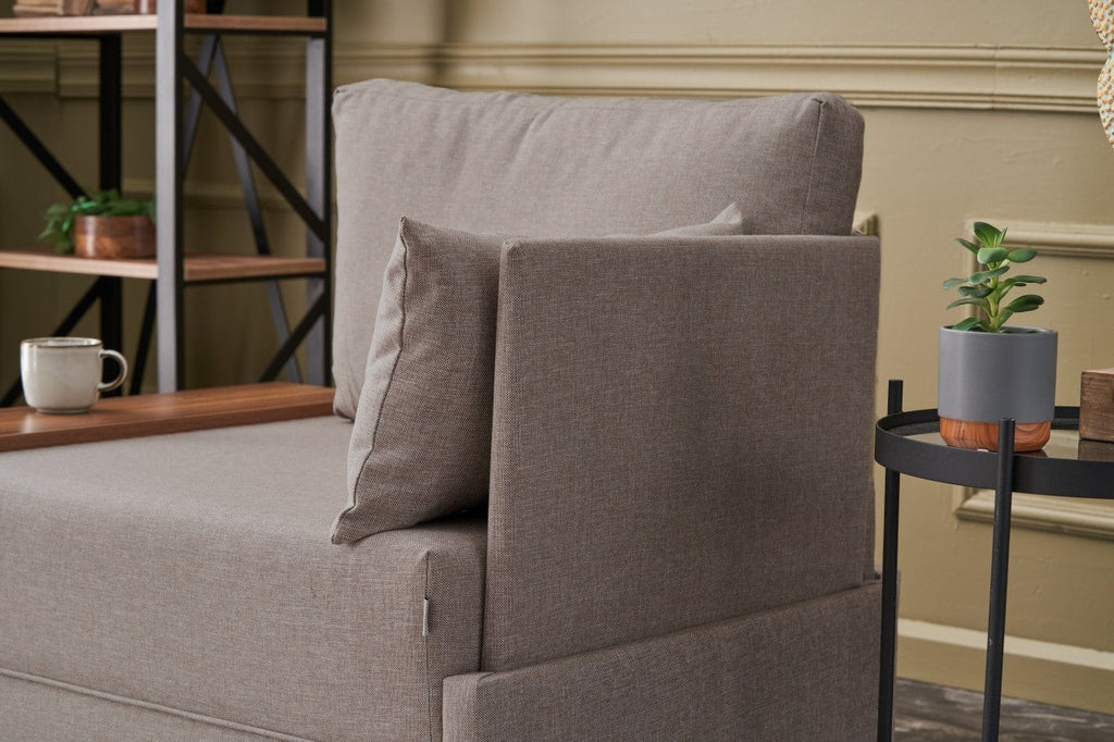 Poltrona "Geneva" com Mesa de Apoio Incorporada - Bege - Design Moderno - A minha loja
