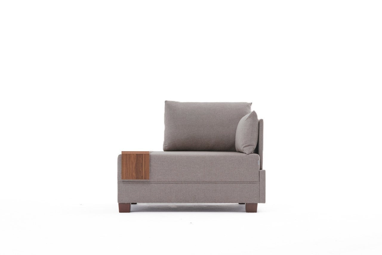 Poltrona "Geneva" com Mesa de Apoio Incorporada - Bege - Design Moderno - A minha loja