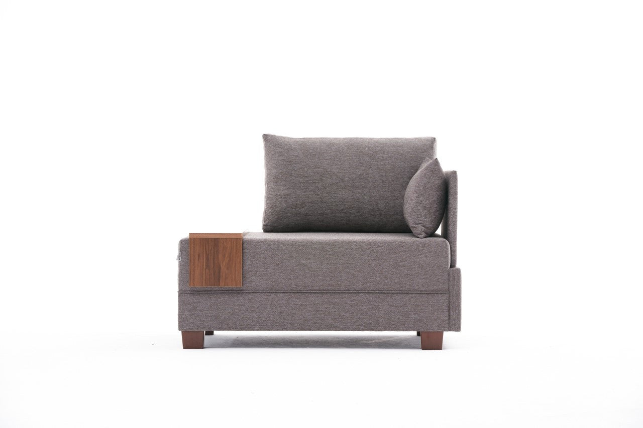 Poltrona "Geneva" com Mesa de Apoio Incorporada - Castanho - Design Moderno - A minha loja