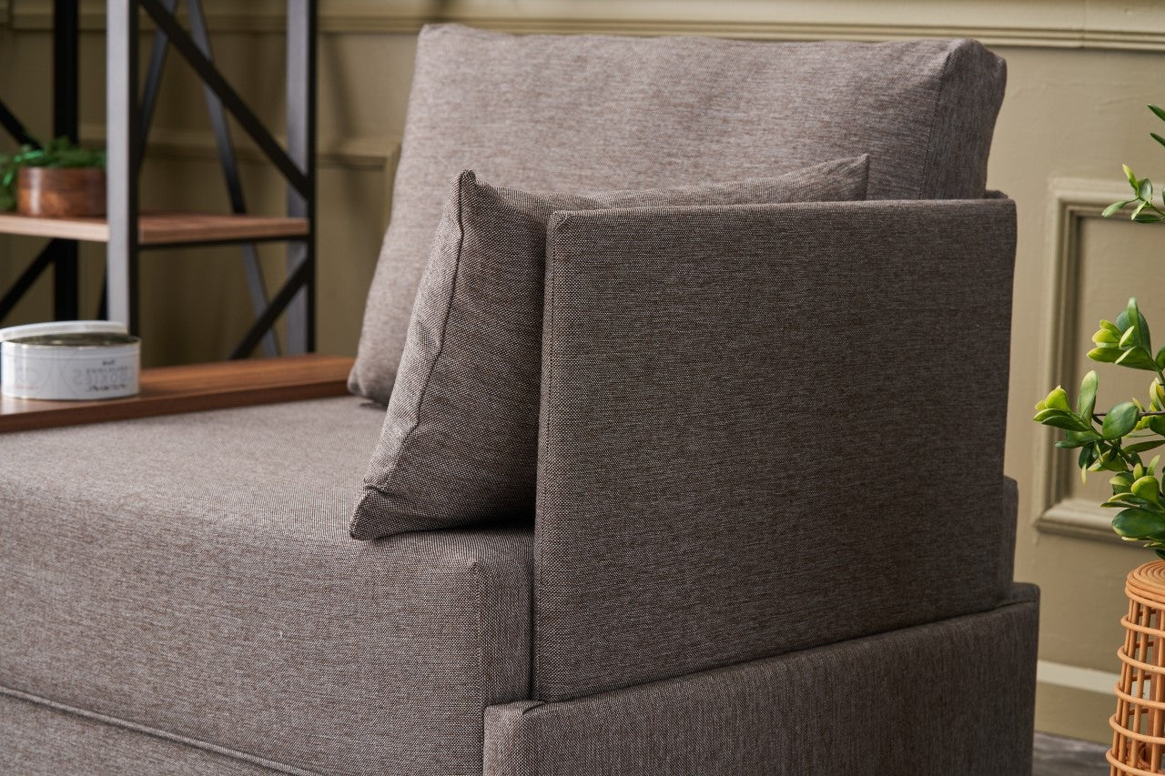 Poltrona "Geneva" com Mesa de Apoio Incorporada - Castanho - Design Moderno - A minha loja