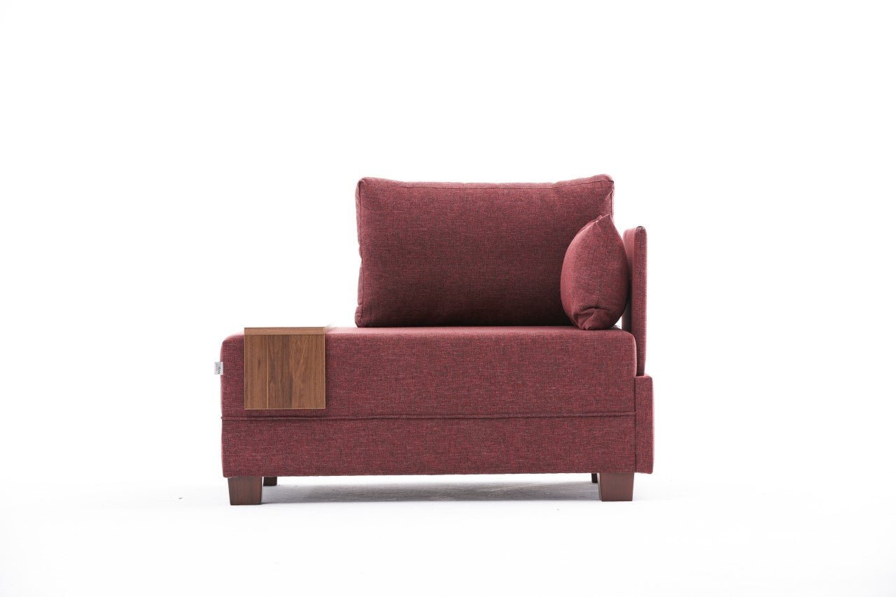 Poltrona "Geneva" com Mesa de Apoio Incorporada - Vermelho Tinto - Design Moderno - A minha loja