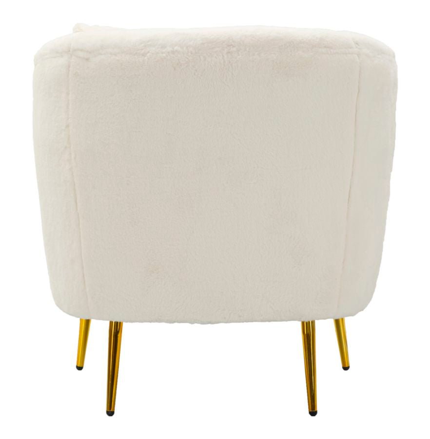 Poltrona Glam Soffy em Pele Sintética – 73x66x78 cm – Branco e Dourado - A minha loja