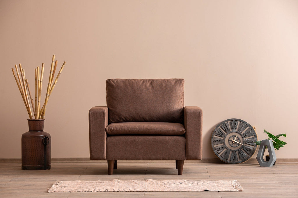 Poltrona Pafu Lungo — Castanho Claro - 105x52x75 cm - Design Moderno - A minha loja