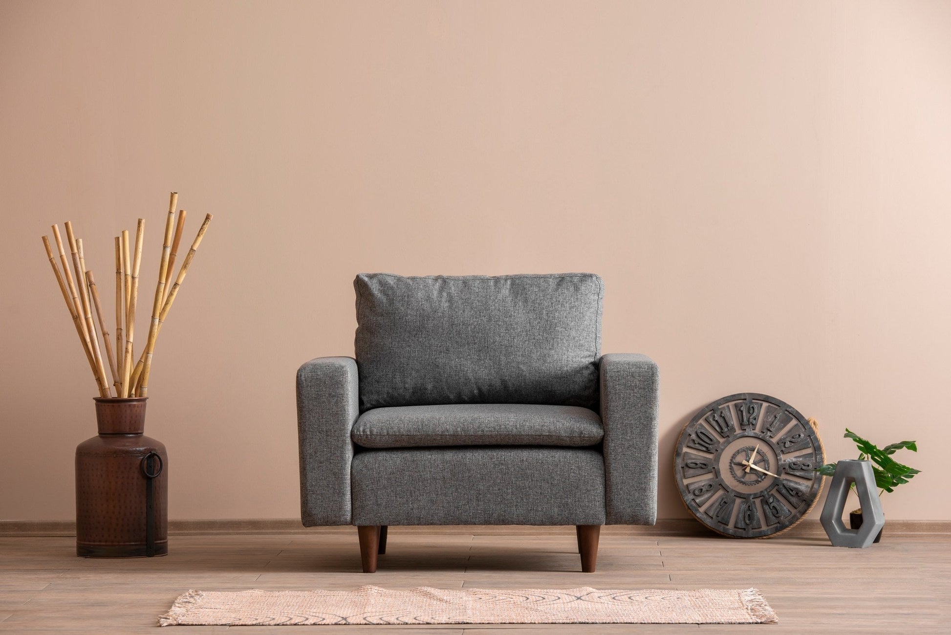 Poltrona Pafu Lungo — Cinzento Claro - 105x52x75 cm - Design Moderno - A minha loja
