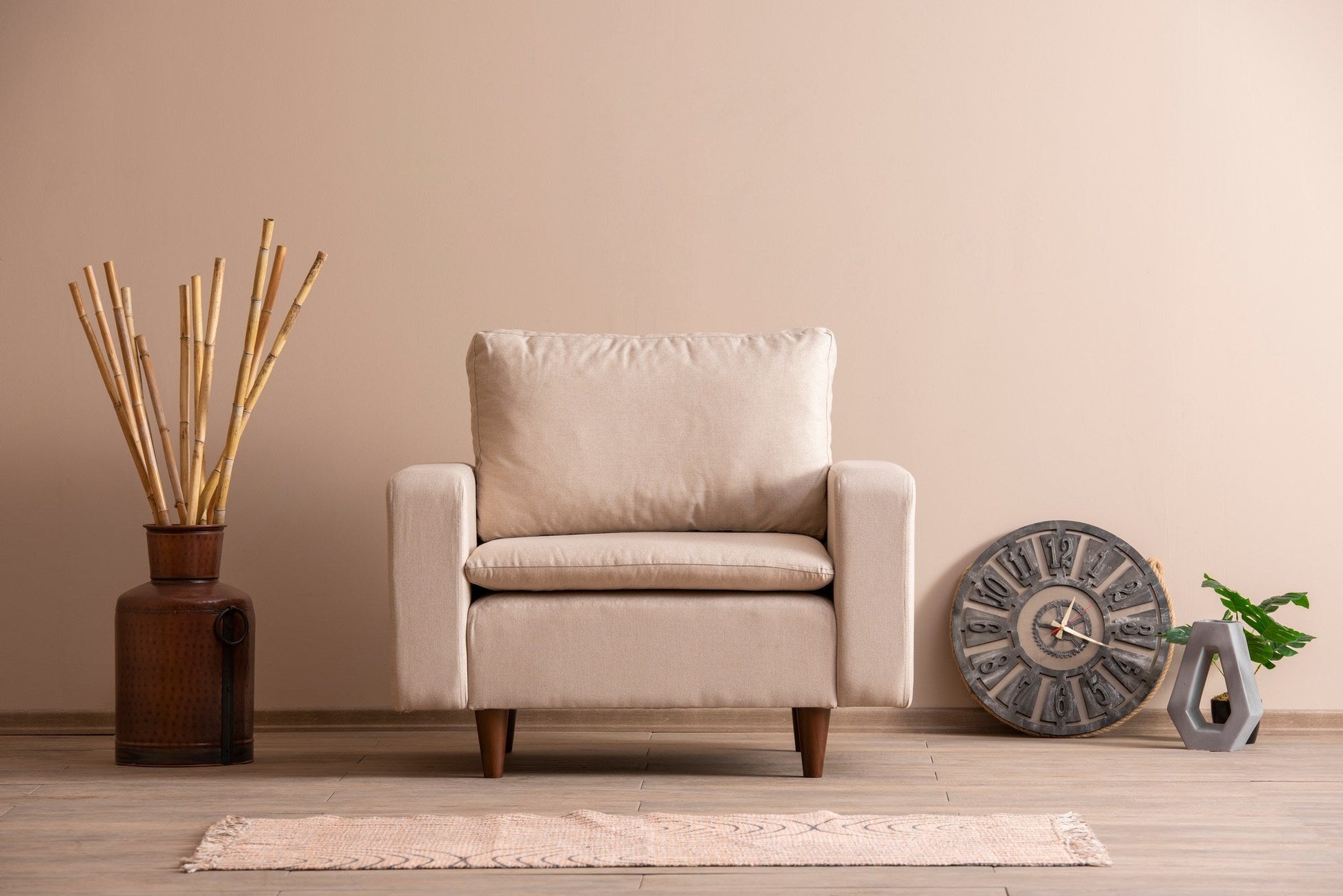 Poltrona Pafu Lungo - Creme - 105x52x75 cm - Design Moderno - A minha loja