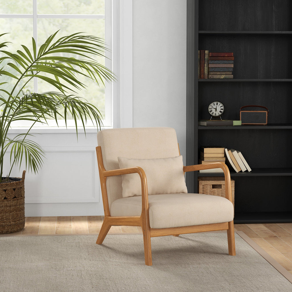 Poltrona "Porto" – 61x78x76 cm – Bege – Veludo – Design Nórdico - A minha loja