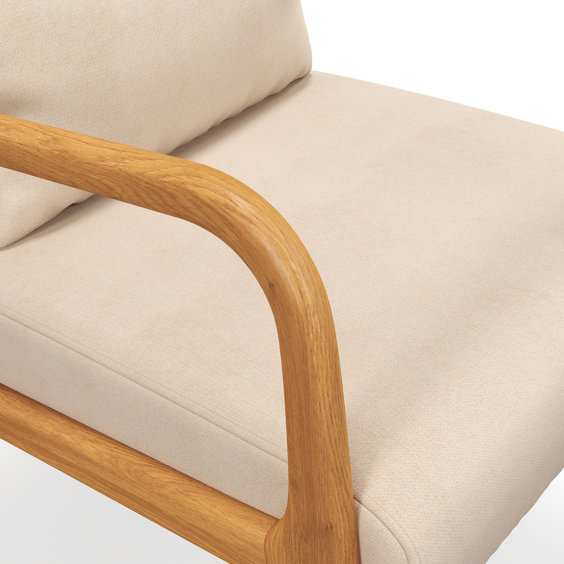 Poltrona "Porto" – 61x78x76 cm – Bege – Veludo – Design Nórdico - A minha loja