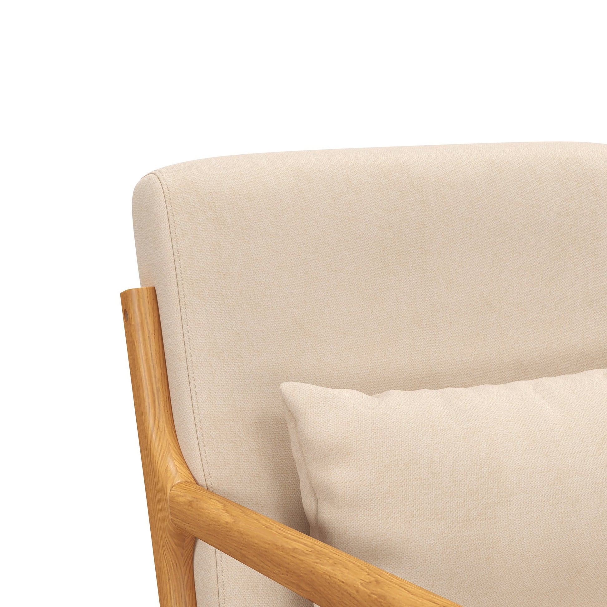 Poltrona "Porto" – 61x78x76 cm – Bege – Veludo – Design Nórdico - A minha loja