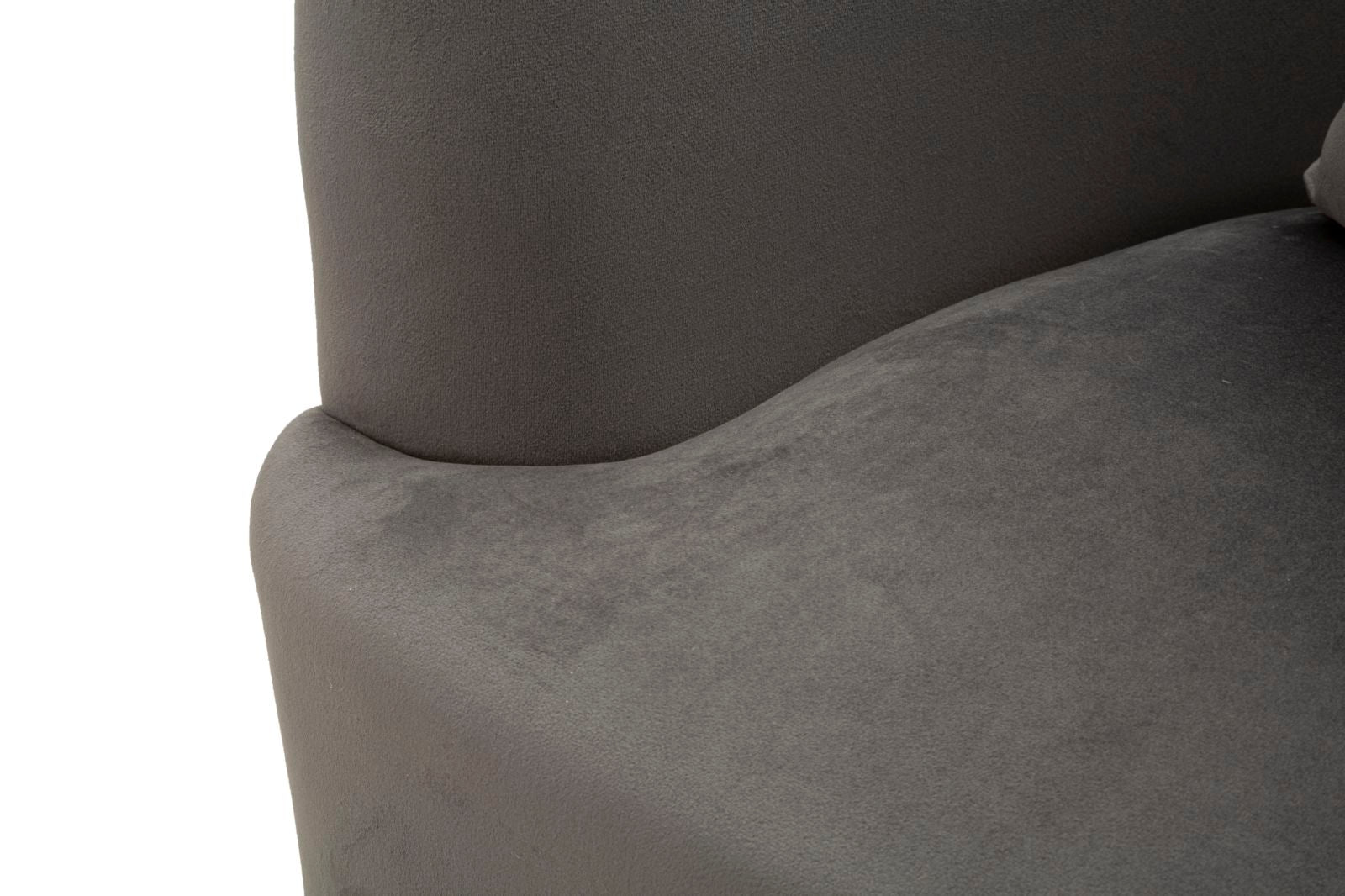 Poltrona Silvery com Almofada - Madeira e Veludo Cinza com Pernas Pratas - 73 cm x 66 cm x 78 cm - A minha loja