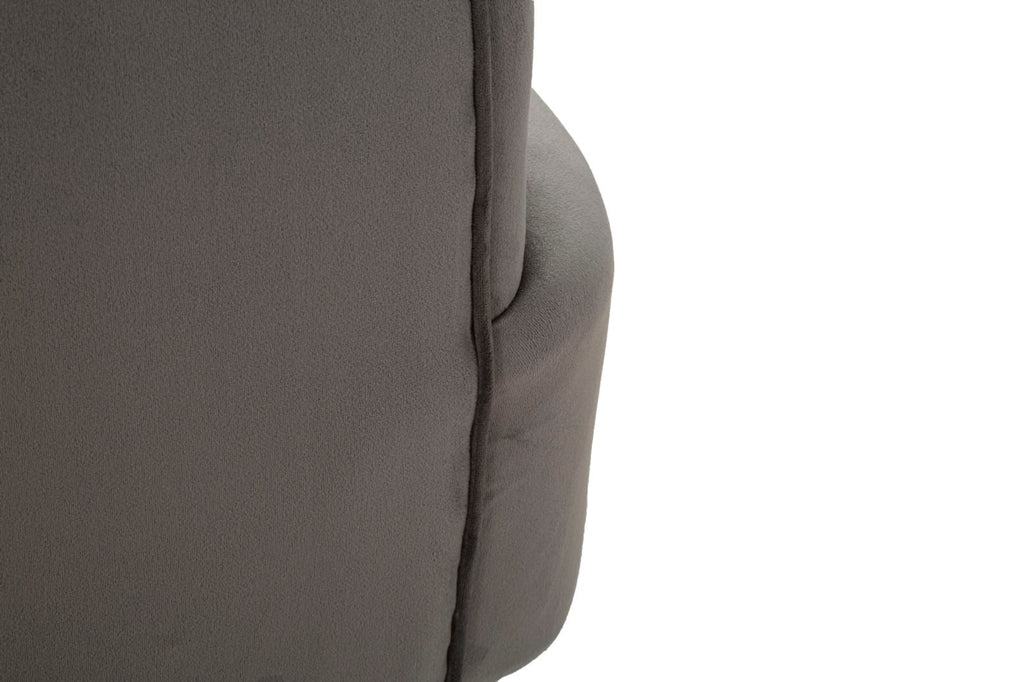 Poltrona Silvery com Almofada - Madeira e Veludo Cinza com Pernas Pratas - 73 cm x 66 cm x 78 cm - A minha loja