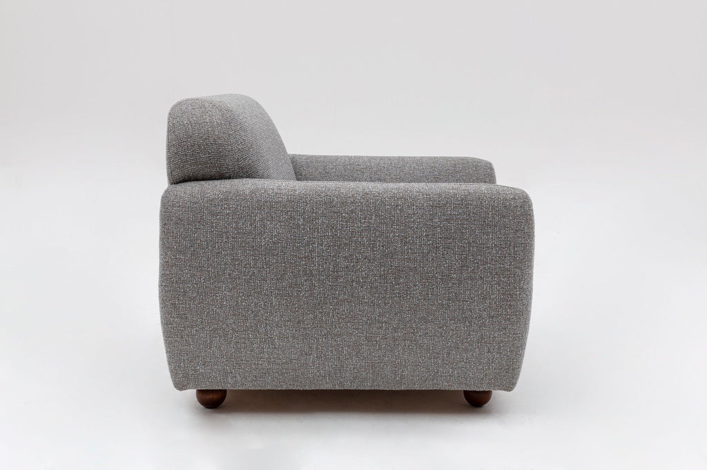 Poltrona Wing "Stockholm" - Cinzento Claro com Pernas em Faia - 90x86x86 cm - Design Escandinavo - A minha loja