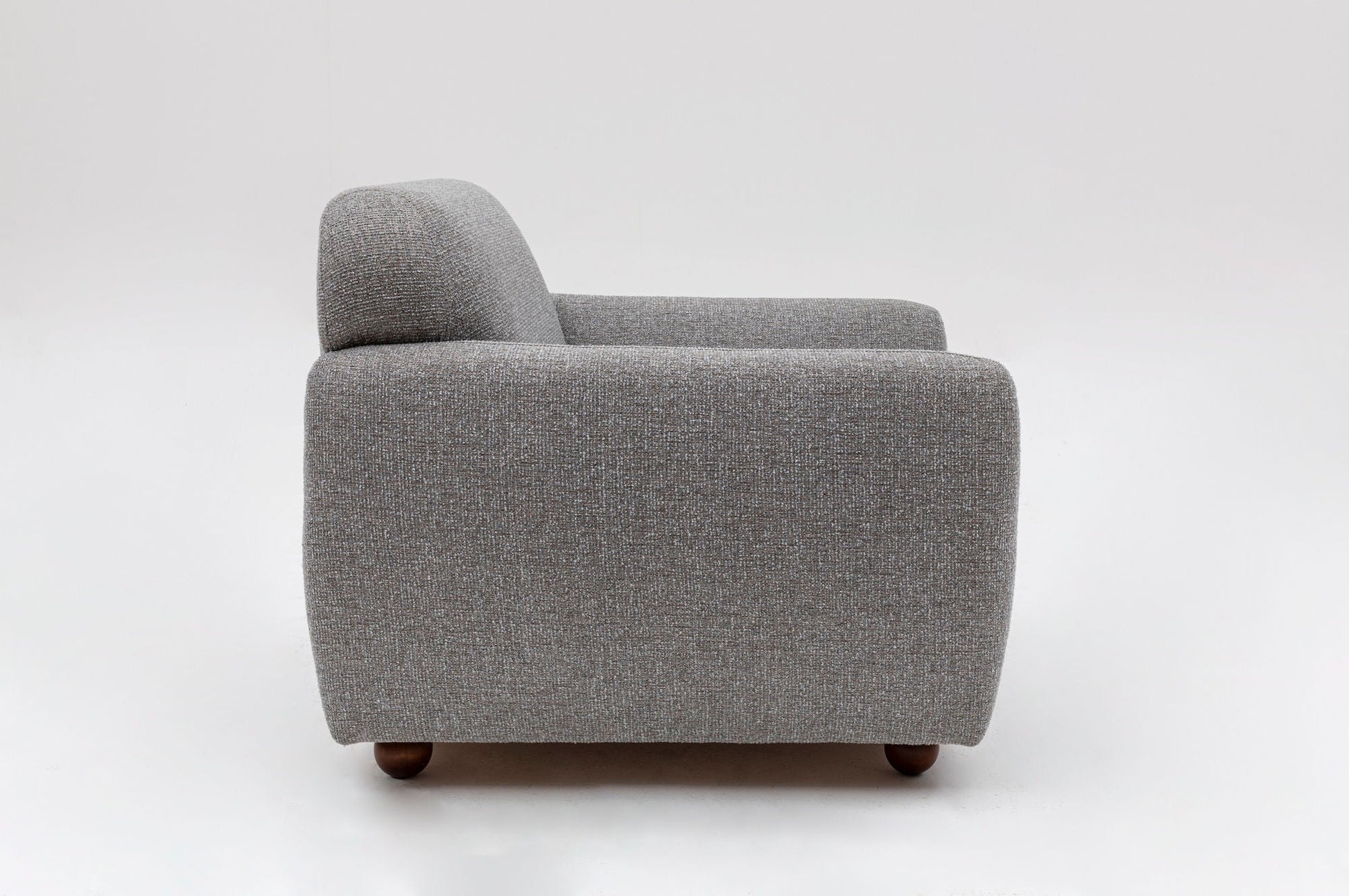 Poltrona Wing "Stockholm" - Cinzento Claro com Pernas em Faia - 90x86x86 cm - Design Escandinavo - A minha loja