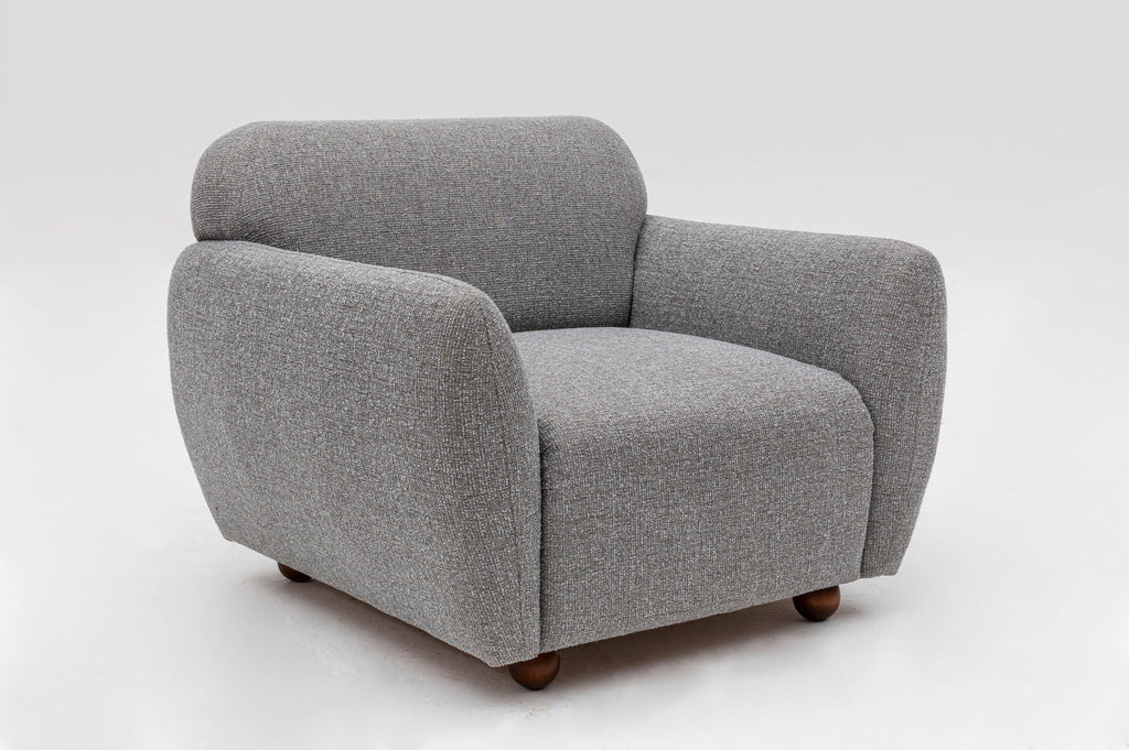 Poltrona Wing "Stockholm" - Cinzento Claro com Pernas em Faia - 90x86x86 cm - Design Escandinavo - A minha loja