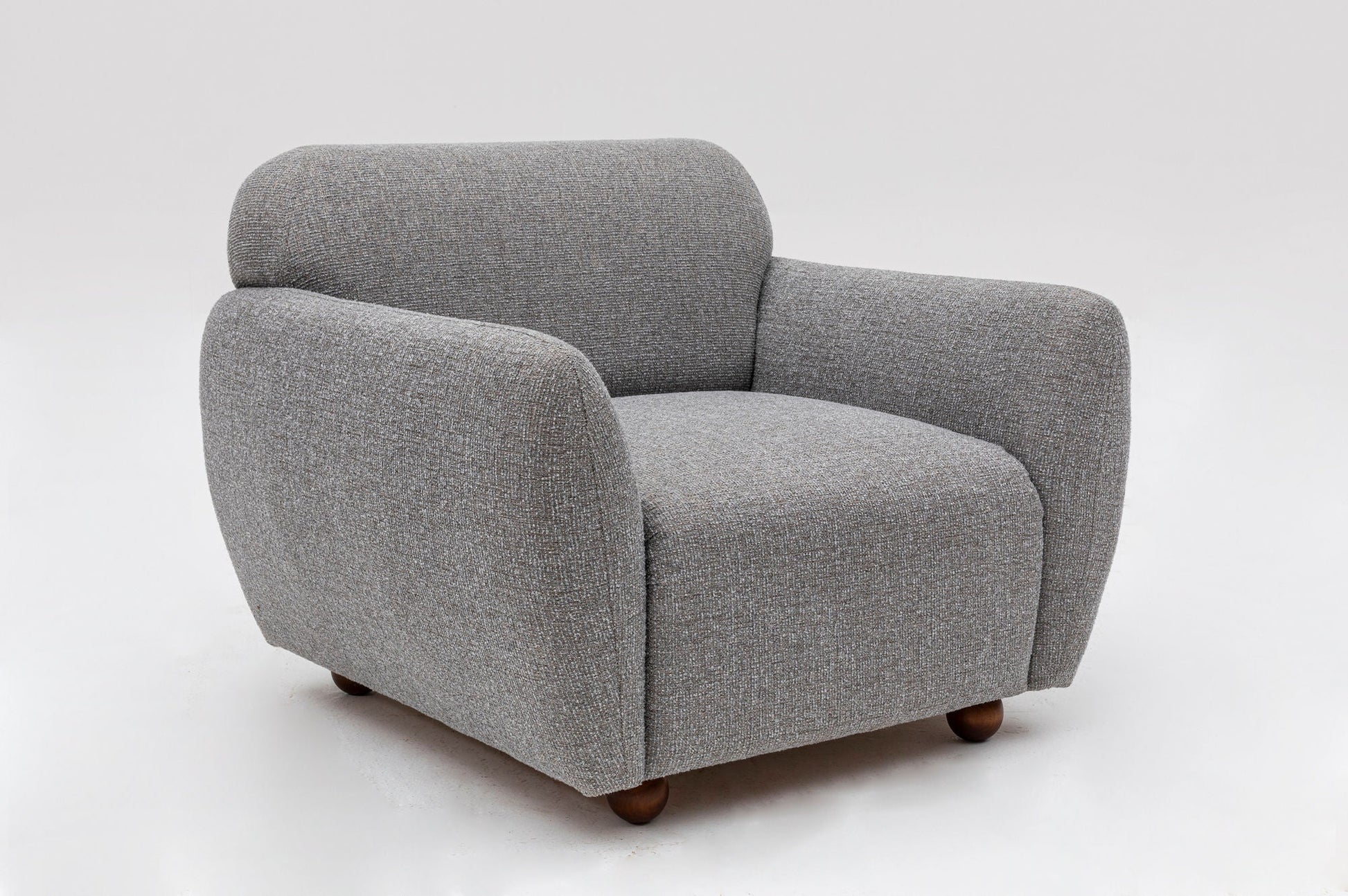 Poltrona Wing "Stockholm" - Cinzento Claro com Pernas em Faia - 90x86x86 cm - Design Escandinavo - A minha loja