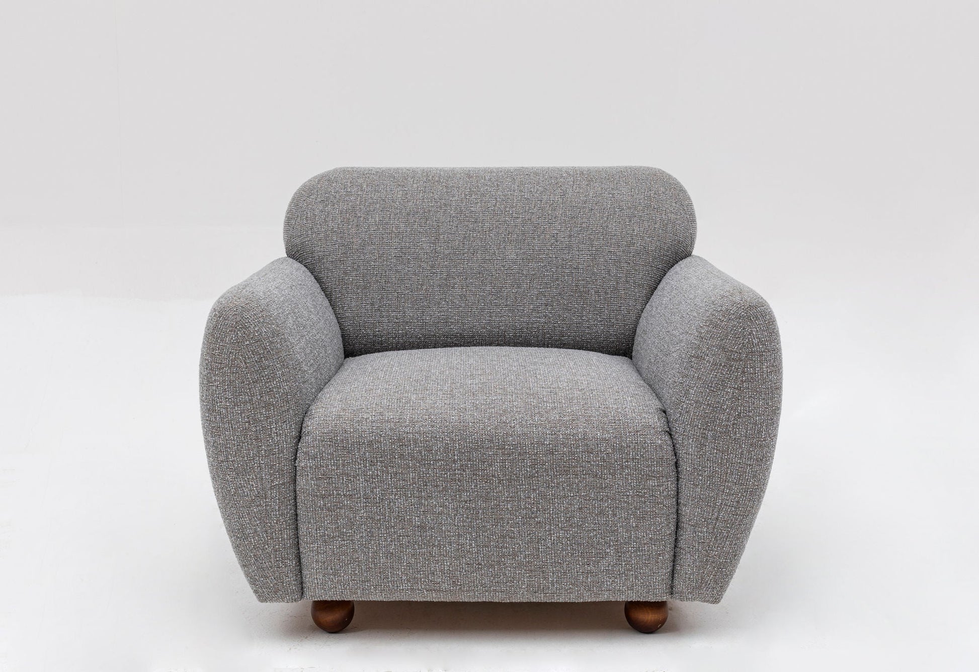 Poltrona Wing "Stockholm" - Cinzento Claro com Pernas em Faia - 90x86x86 cm - Design Escandinavo - A minha loja