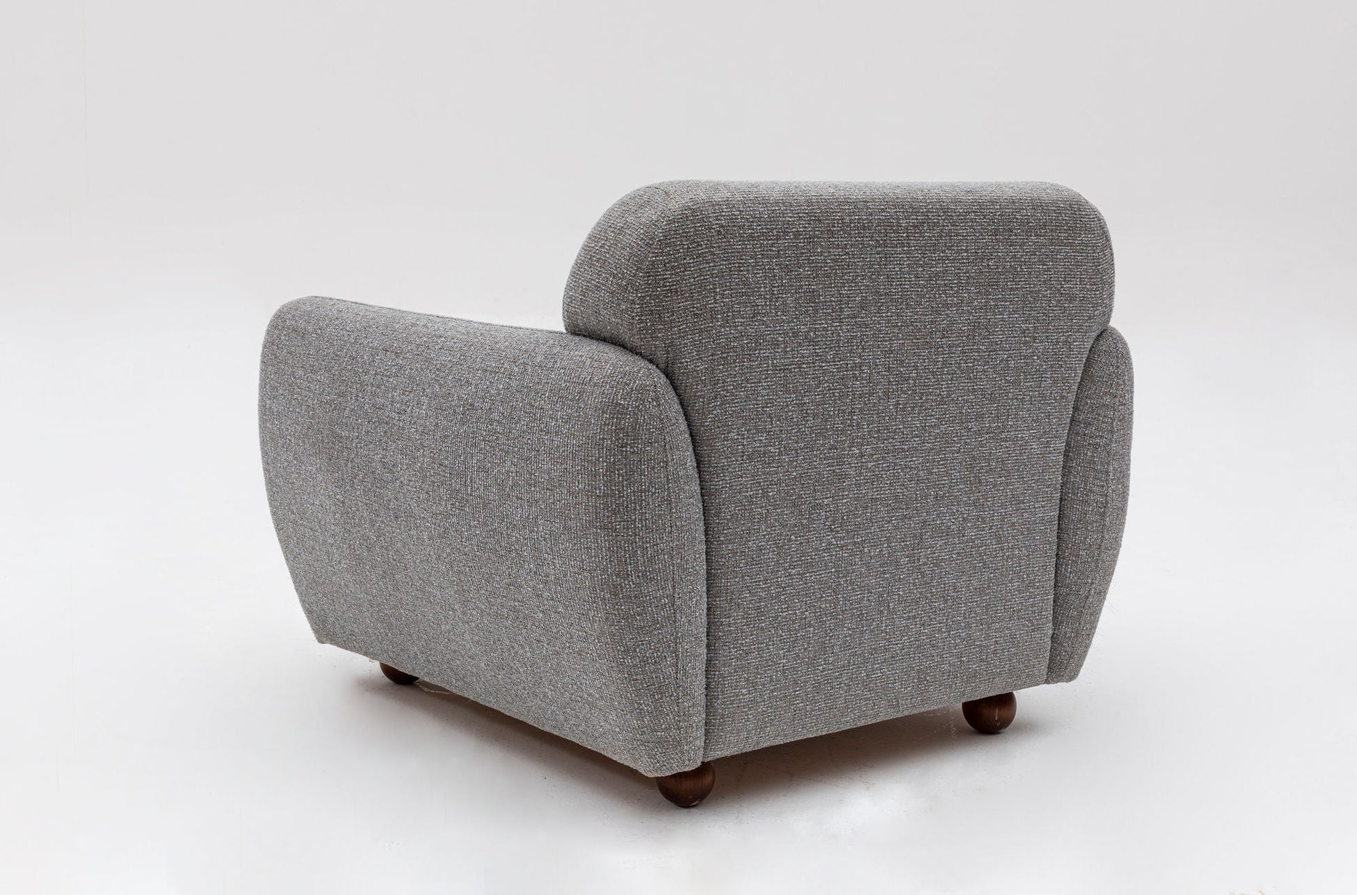 Poltrona Wing "Stockholm" - Cinzento Claro com Pernas em Faia - 90x86x86 cm - Design Escandinavo - A minha loja