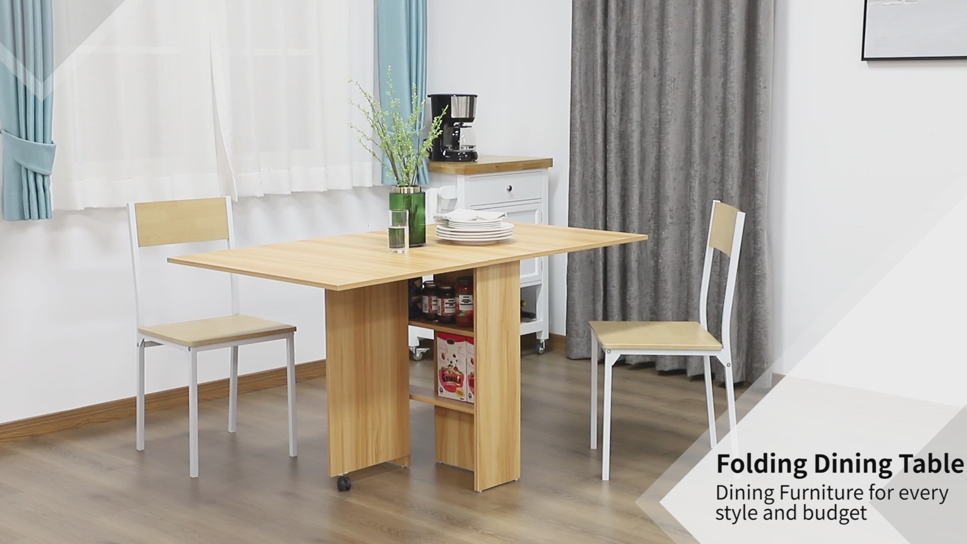 Mesa de Sala de Jantar Dobrável com Rodas Mesa Multifuncional para Sala de Jantar com 3 Formas 140x80x74cm Madeira