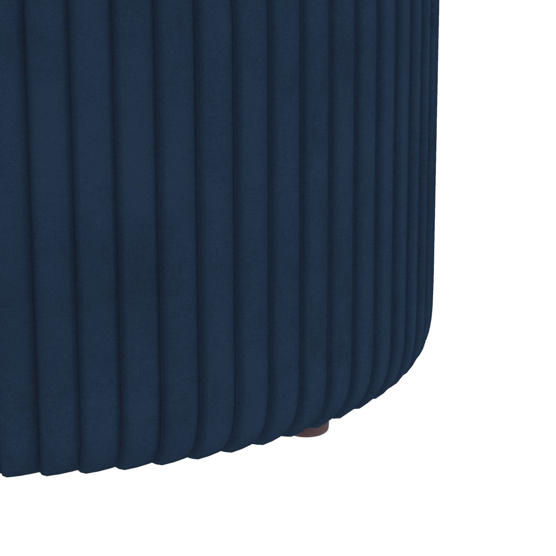 Puff Redondo com Arrumação – Modelo "Bergen" | Ø36x44 cm – Veludo Azul Escuro - A minha loja